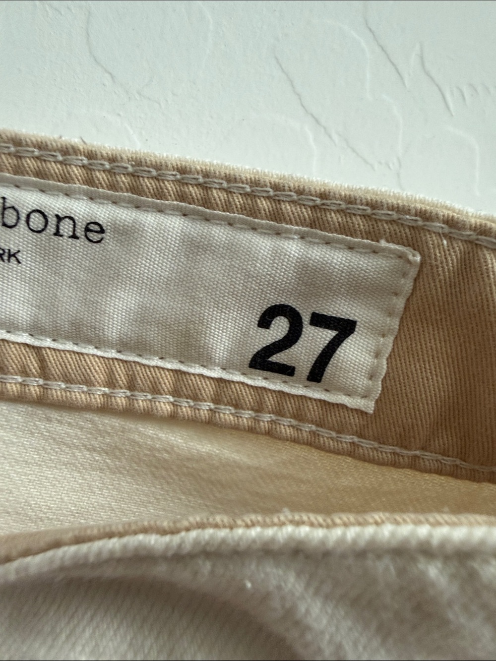 rag & bone Logan Mid-rise wide leg Featherweight in Ecru jeans Sz 27 - Picture 7 of 11